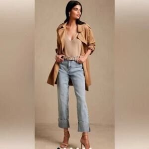 Banana Republic Factory Slouch Jean Cuffed Size 26T 26 TALL NEW with Tags